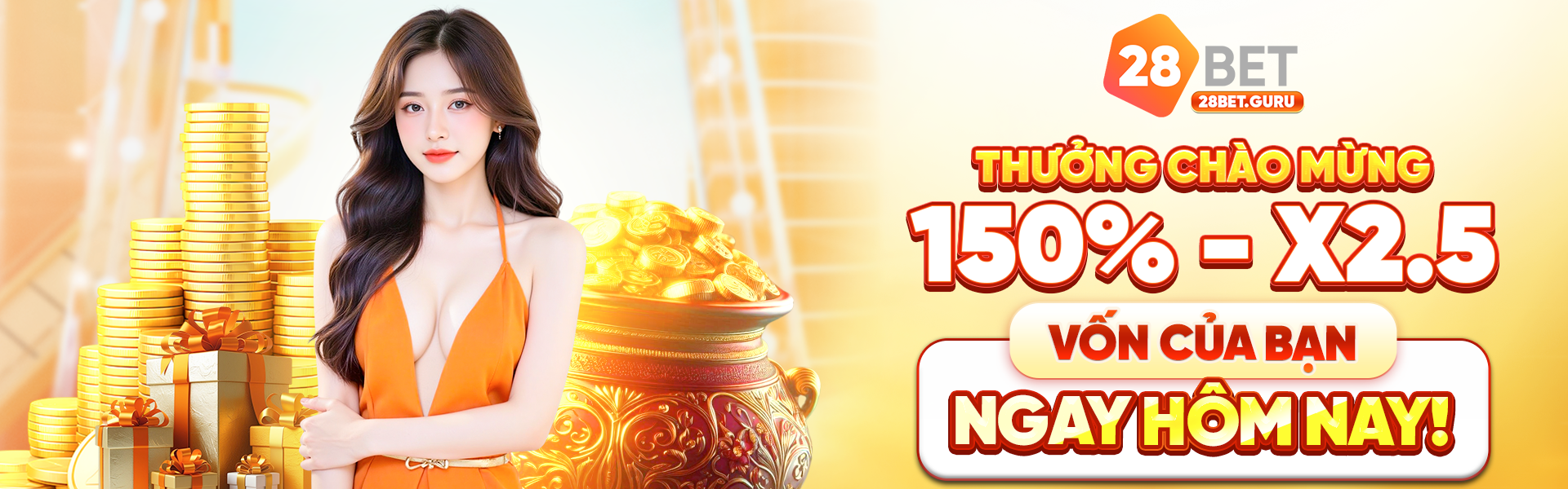 Banner 28bet thưởng nạp lần đầu lên đến 150%